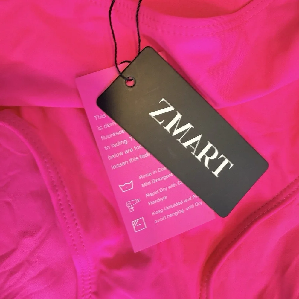 NWT Wild Fable Tropical Floral Bikini Swimsuit Top Womens L Pink Free Bottoms - Picture 9 of 11